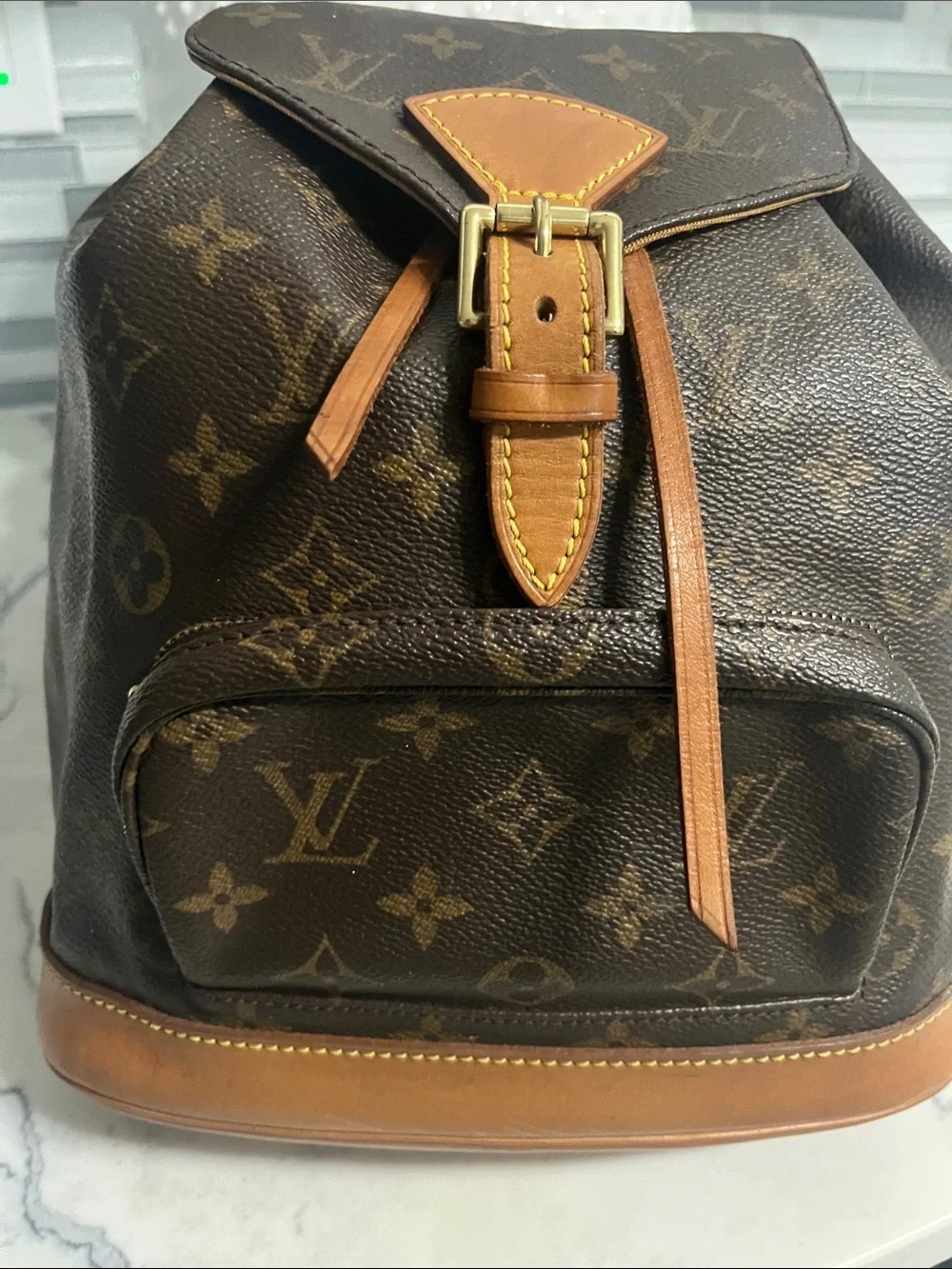 Louis Vuitton Monogram Montsouris MM Women's Backpack Brown